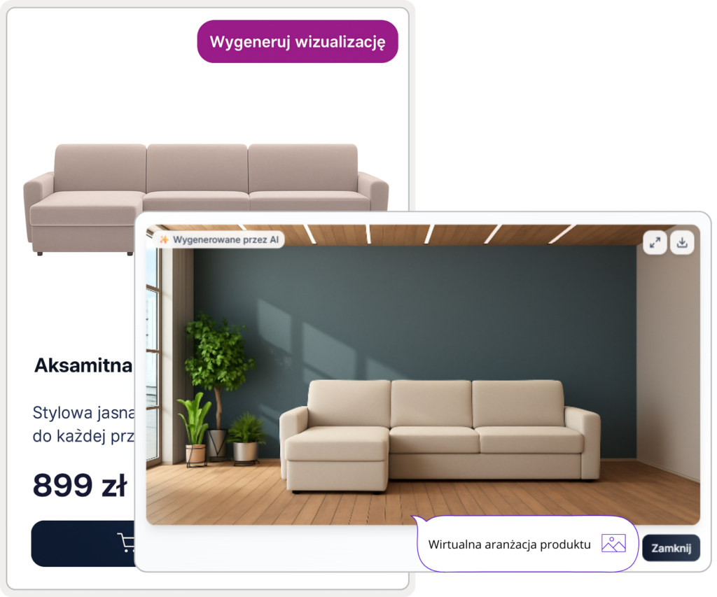 witrualna aranżacja produktów w przestrzeni dla e-commerce